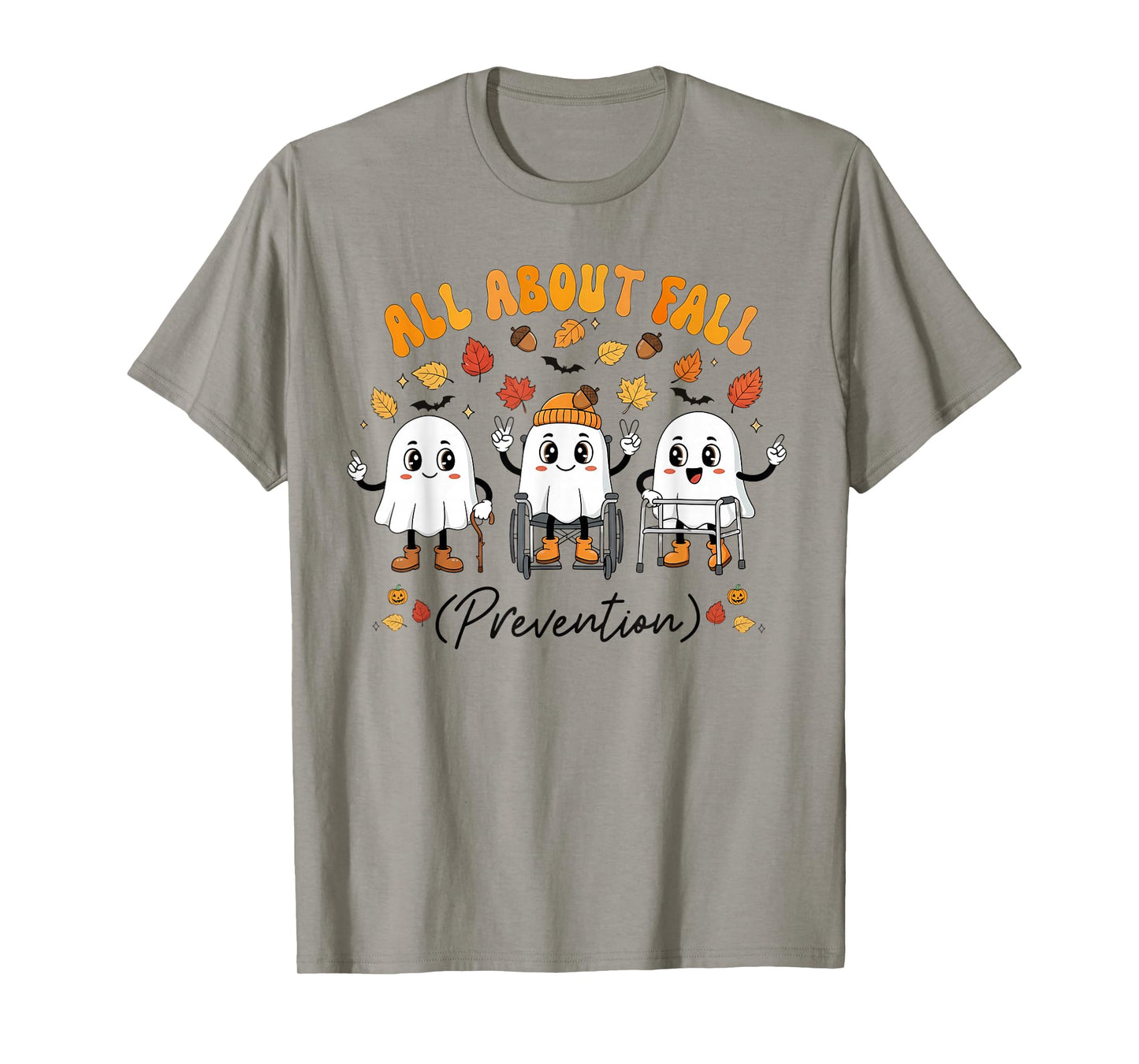 Cute Ghost All About Fall Prevention Occupational Therapy T-Shirt