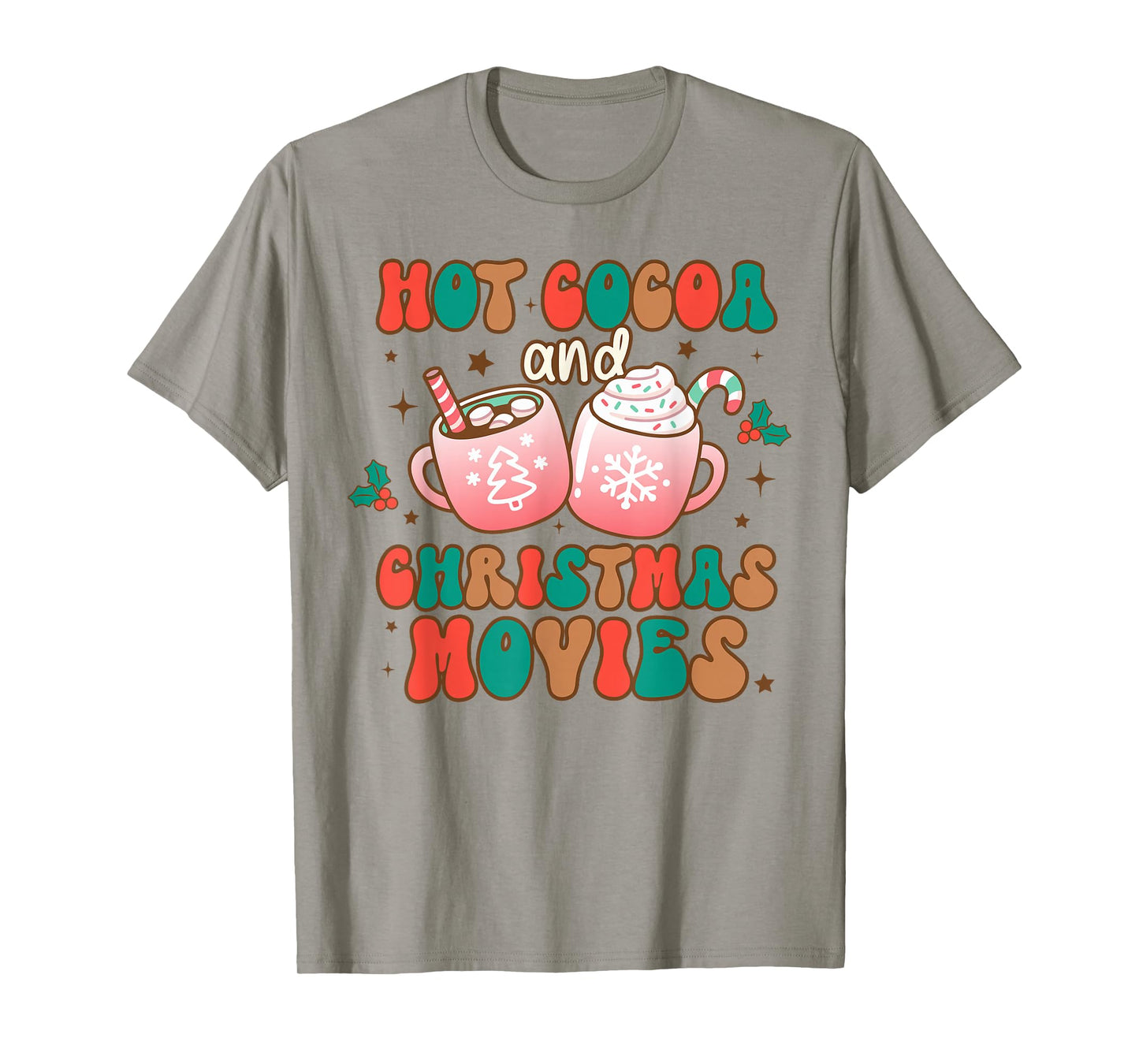 Hot Cocoa and Christmas Movies Xmas Matching Pj Pajama T-Shirt