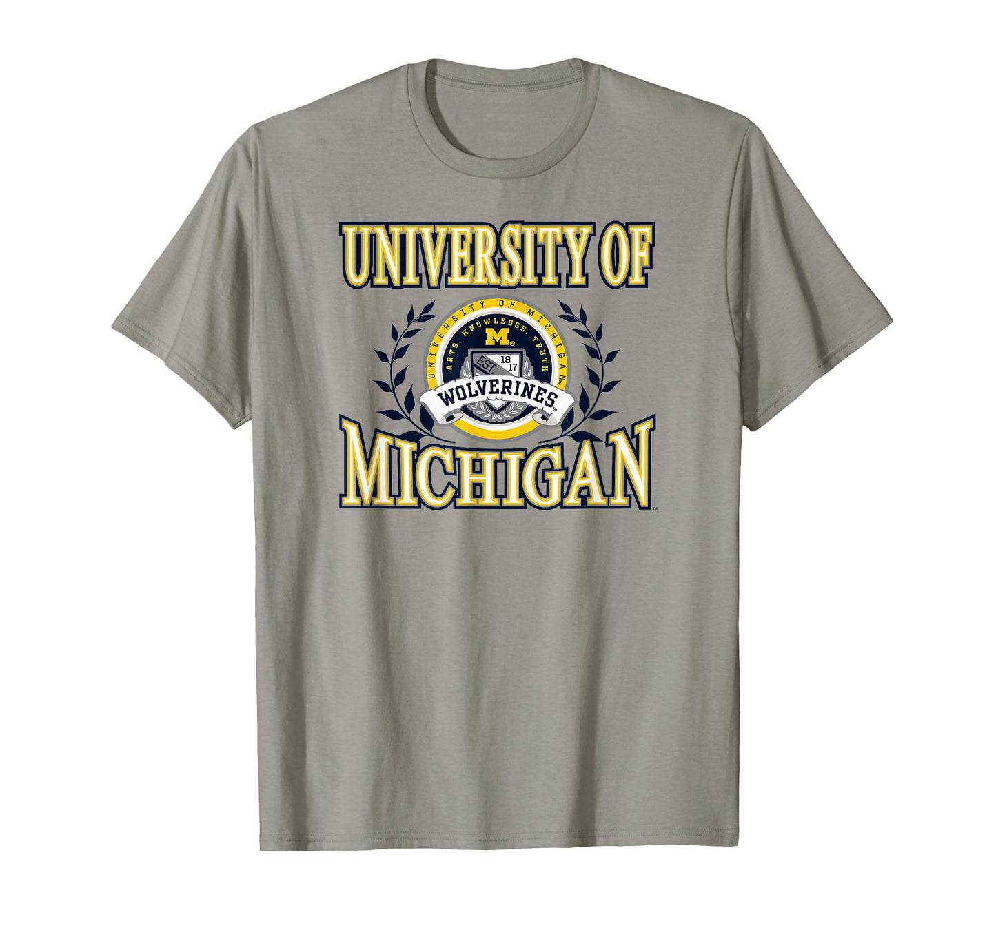 Michigan Wolverines Laurels Gray Officially Licensed T-Shirt