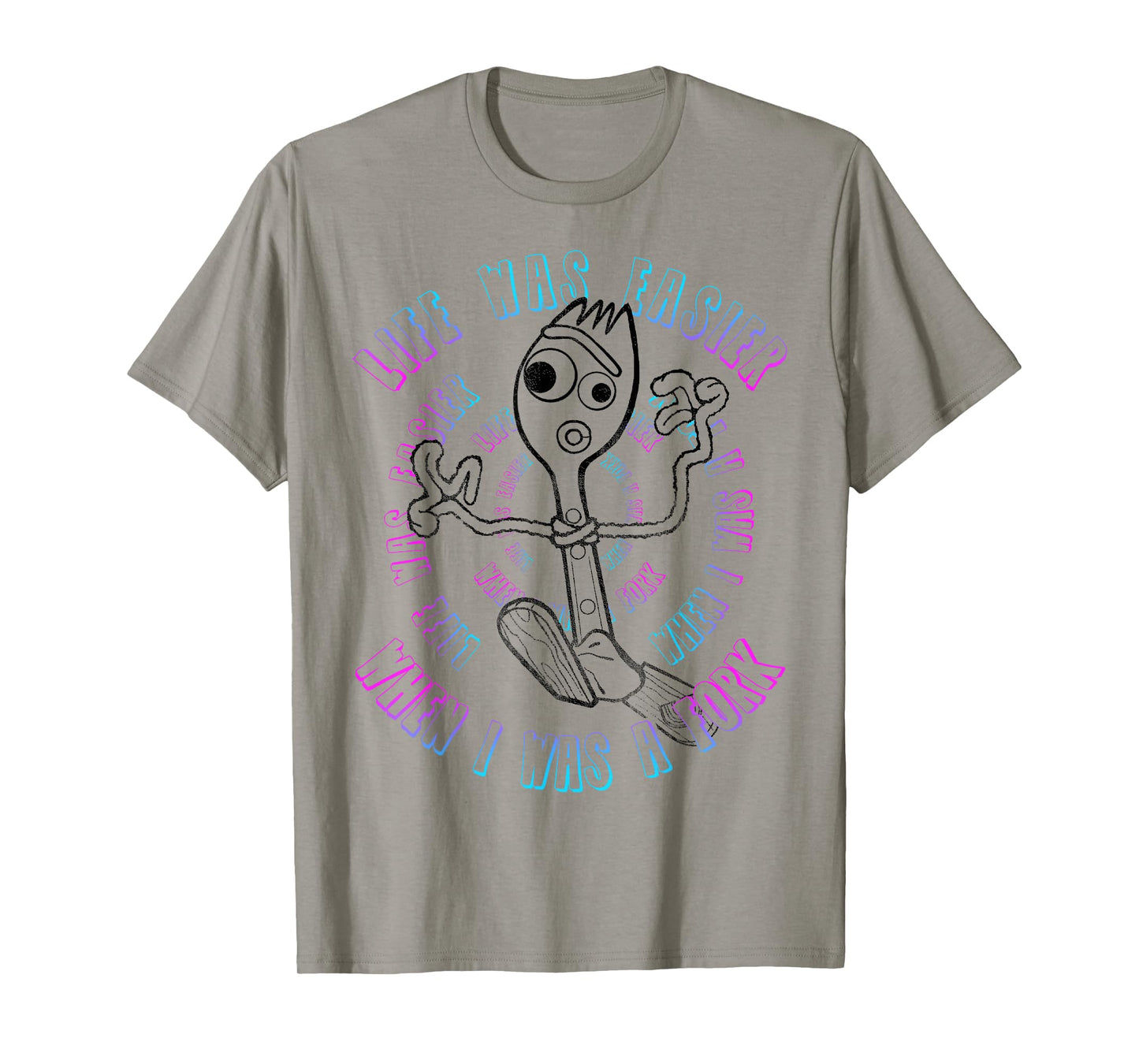 Disney Pixar Toy Story 4 Forky Life was Easier Poster T-Shirt