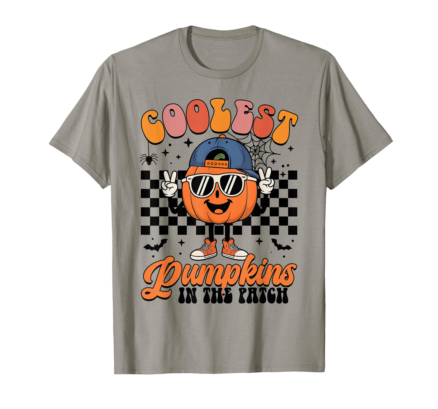 Coolest Pumpkin In The Patch Groovy Halloween Mens Boys Kids T-Shirt