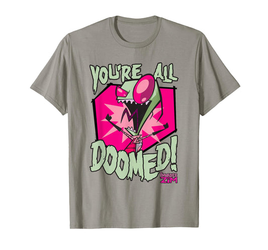 Invader Zim You're All Doomed Dark Humor Nickelodeon Cartoon T-Shirt