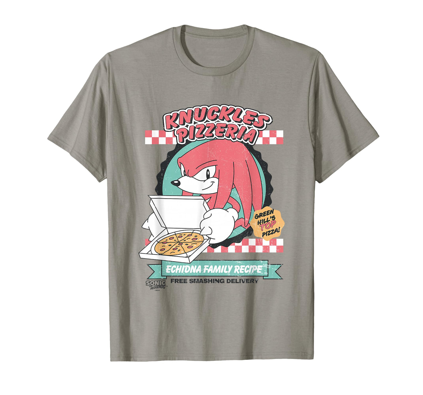 Sonic The Hedgehog Knuckles Pizzeria Vintage Restaurant Ad T-Shirt