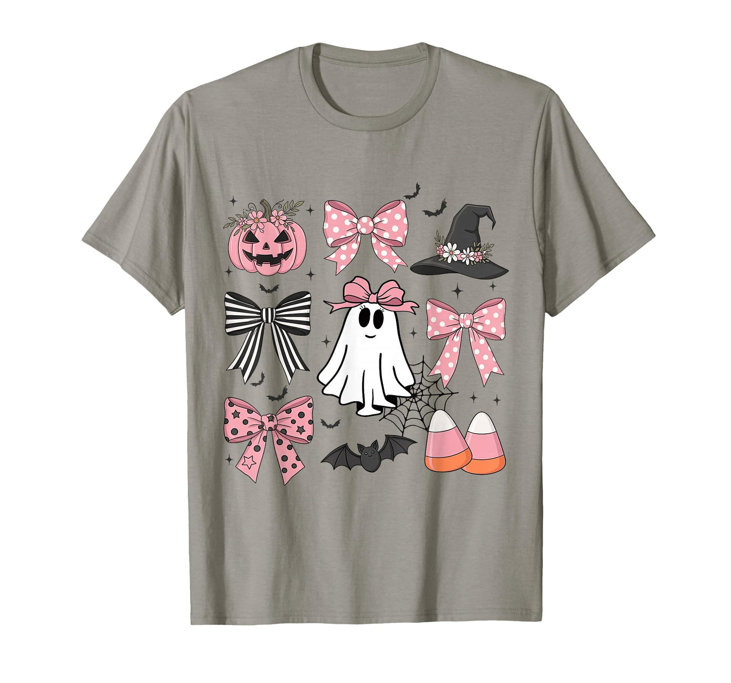 Girly Boo Ghost Halloween Coquette Bow Pumpkin Spooky Season T-Shirt