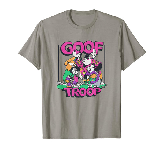 Disney A Goofy Movie Goof Troop Neon Group Shot Portrait T-Shirt
