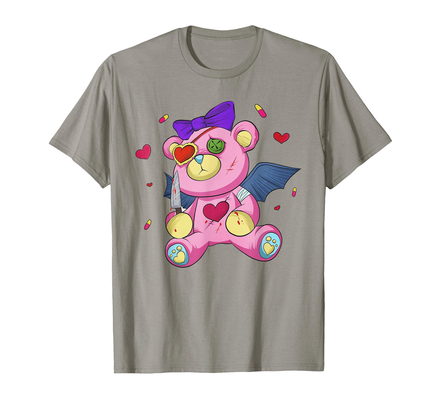 Menhera chan Yami Kawaii Pastel Goth Harajuku Teddy Bear T-Shirt