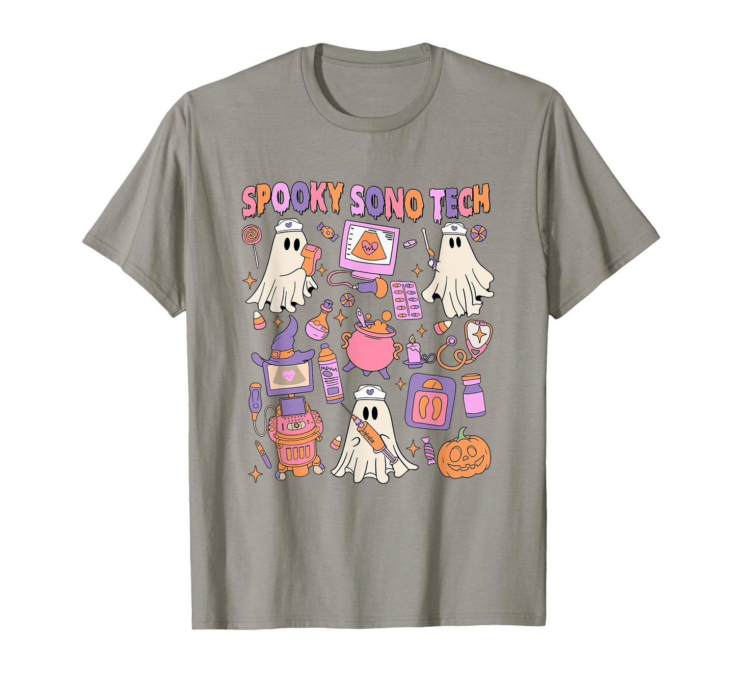 Spooky Sono Tech Halloween Ultrasound Technician Ghosts T-Shirt
