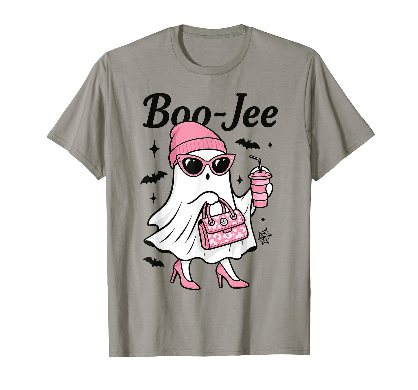 Cute Boo Jee Ghost Halloween Beanie Ghost Coffee Womens T-Shirt