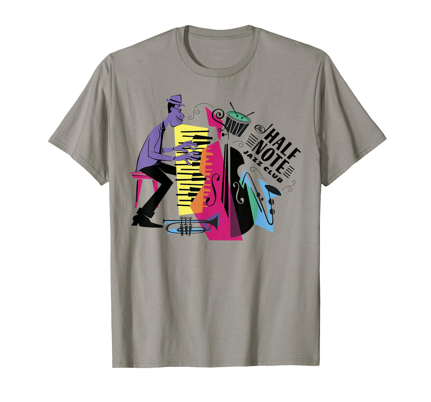Disney Pixar Soul Half Note Jazz Club Collage Logo T-Shirt