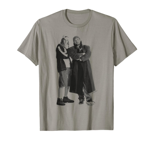 Jay & Silent Bob Black & White Standing Portrait T-Shirt