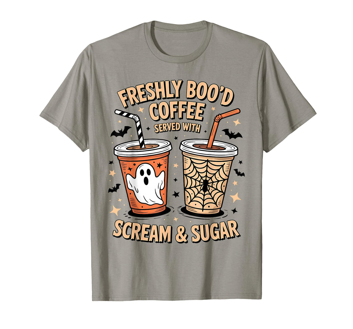 Retro Freshly Boo'd Coffee Lovers Ghost Halloween Coffee T-Shirt