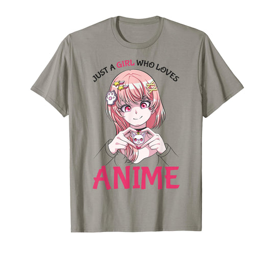 Just A Girl Who Loves Anime Merch Stuff Teenage Girls T-Shirt