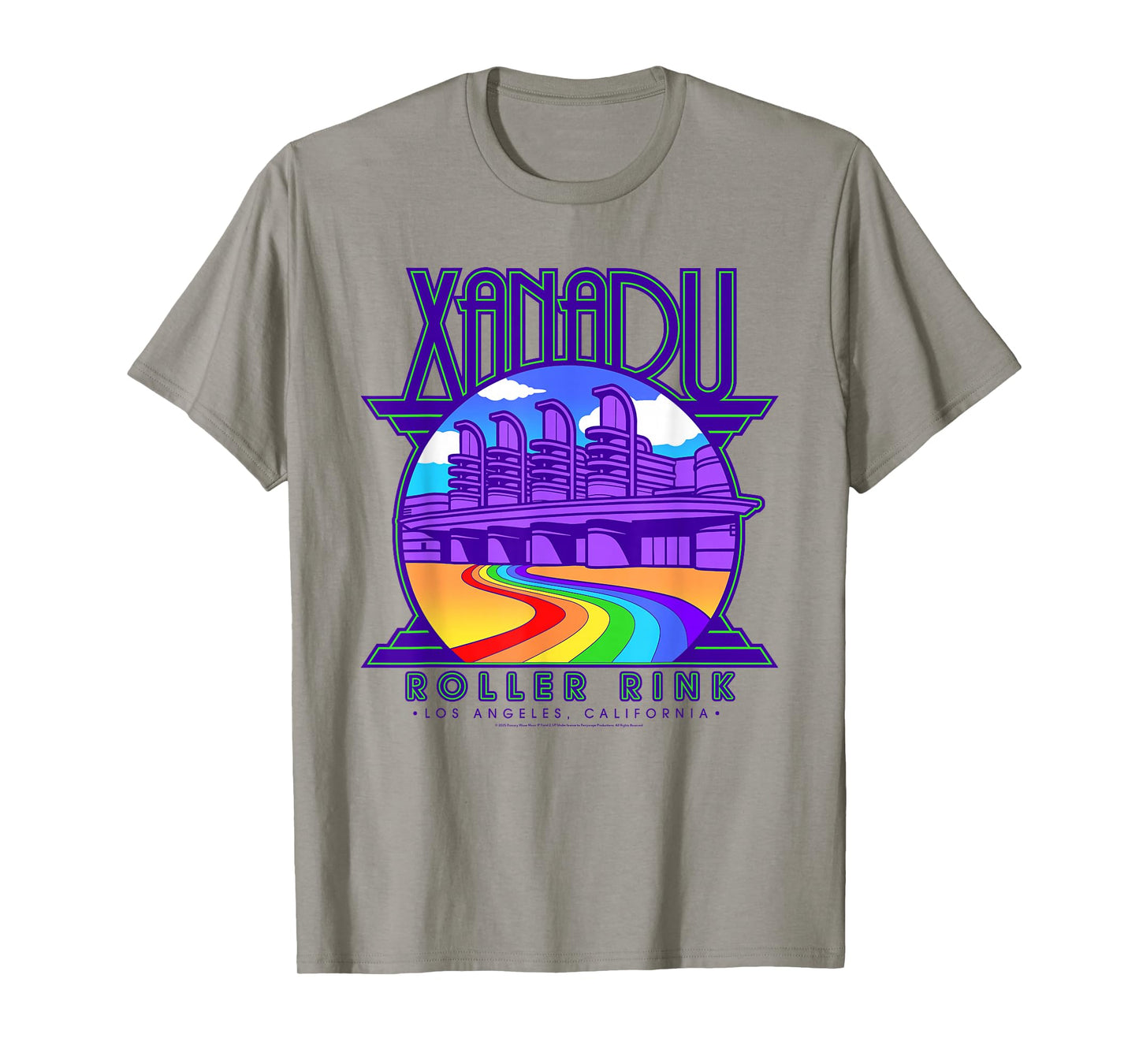 Olivia Newton-John Xanadu Roller Rink Color Rainbow Logo T-Shirt