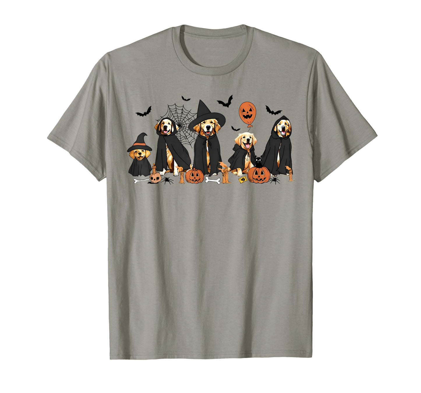Golden Retriever Dogs Lovers Ghost Witch Halloween Spooky T-Shirt