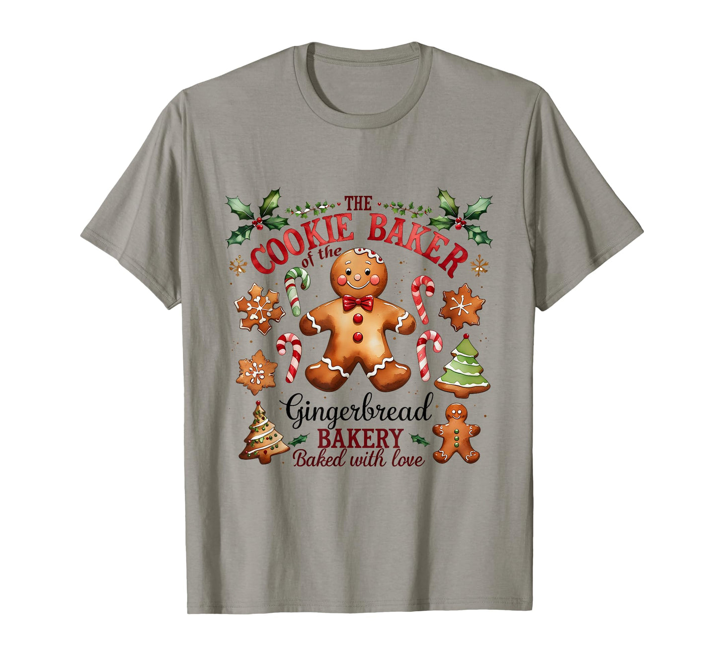 The Cookie Baker Gingerbread Bakery Christmas T-Shirt