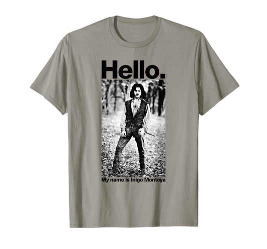 The Princess Bride Hello My Name is Inigo Montoya B&W T-Shirt