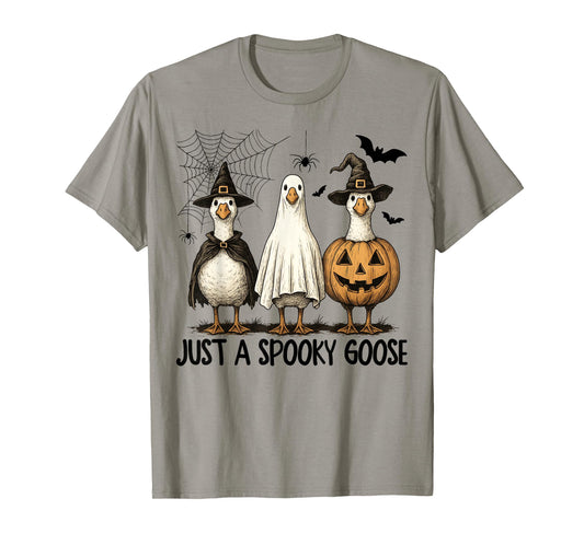 Spooky Goose Halloween Ghost Witch Pumpkin Costume Party T-Shirt