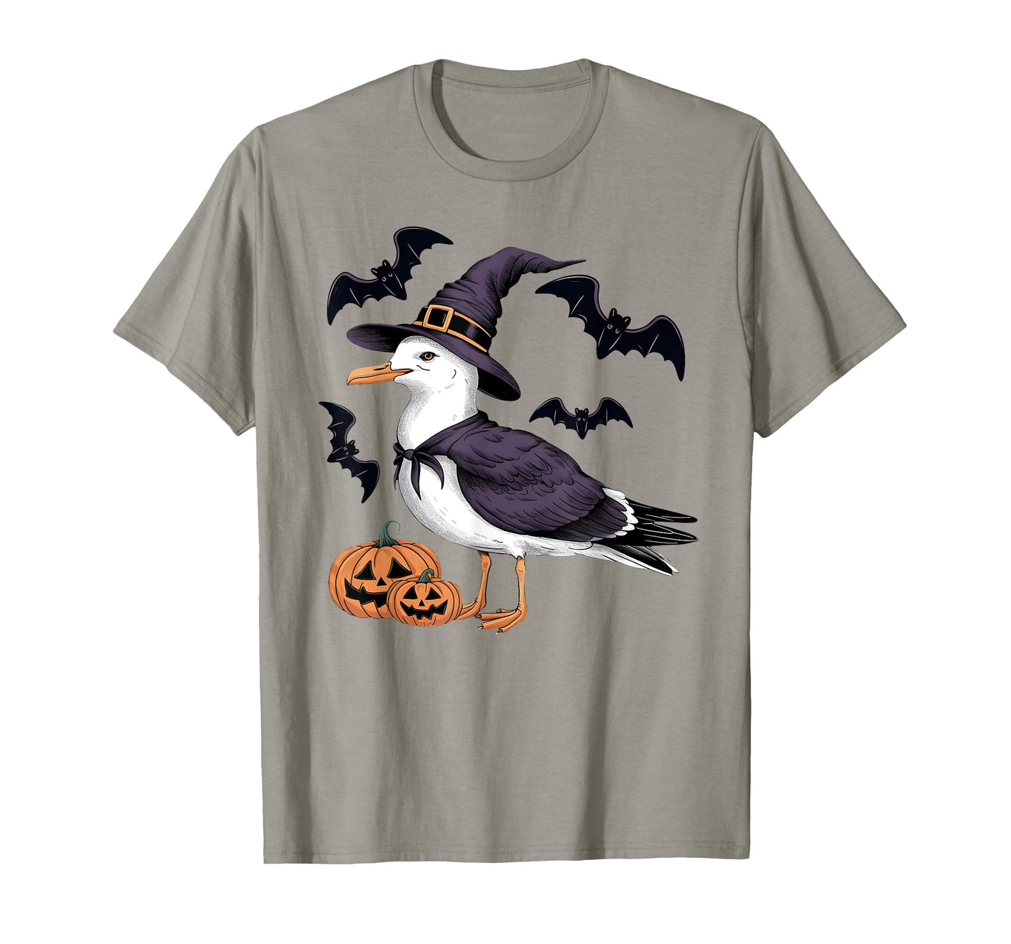 Seagull Bird Halloween Costume Pumpkin Bat Witch T-Shirt