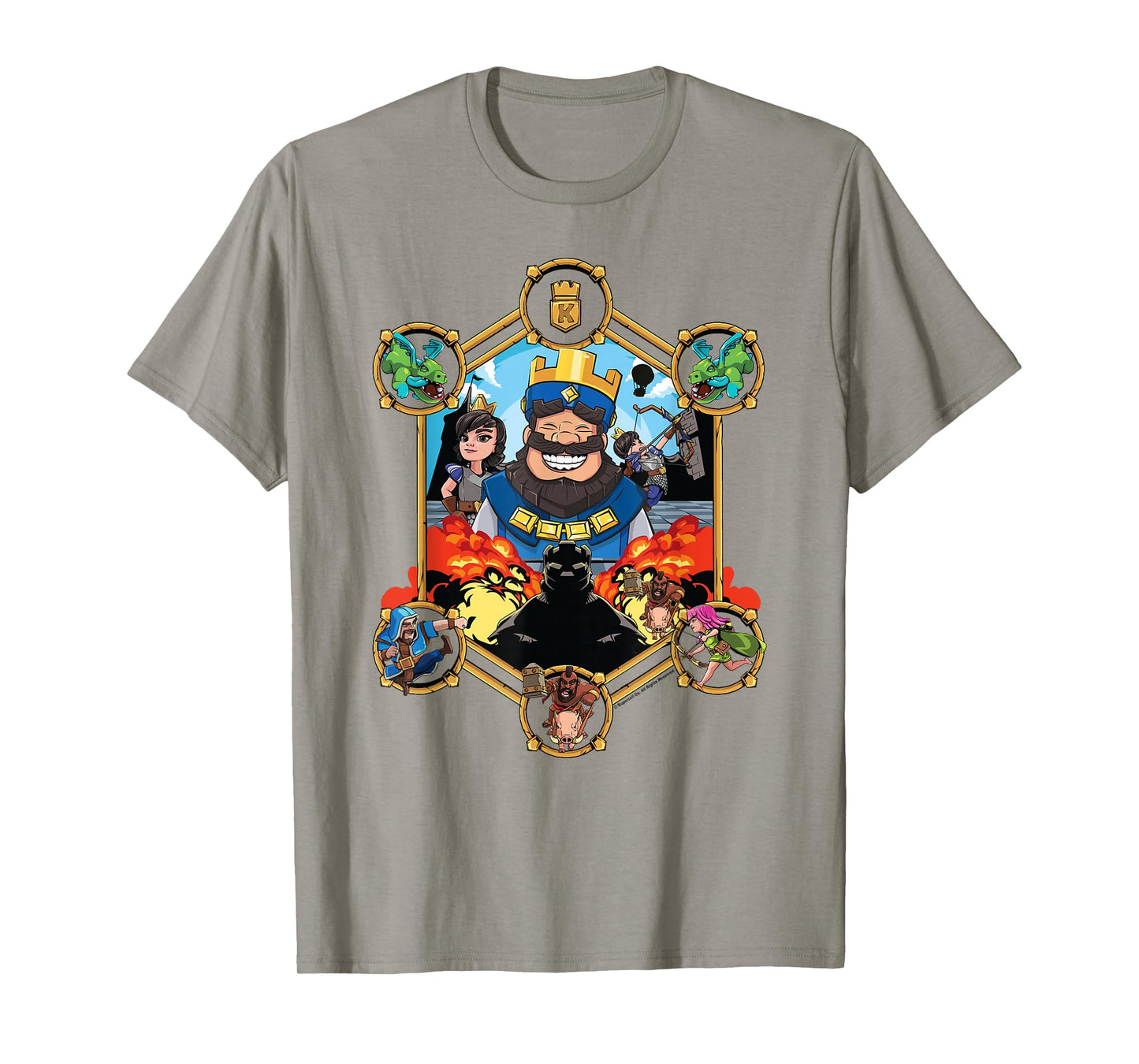 Clash Royale King Surrounded By Characters Royal Portrait T-Shirt