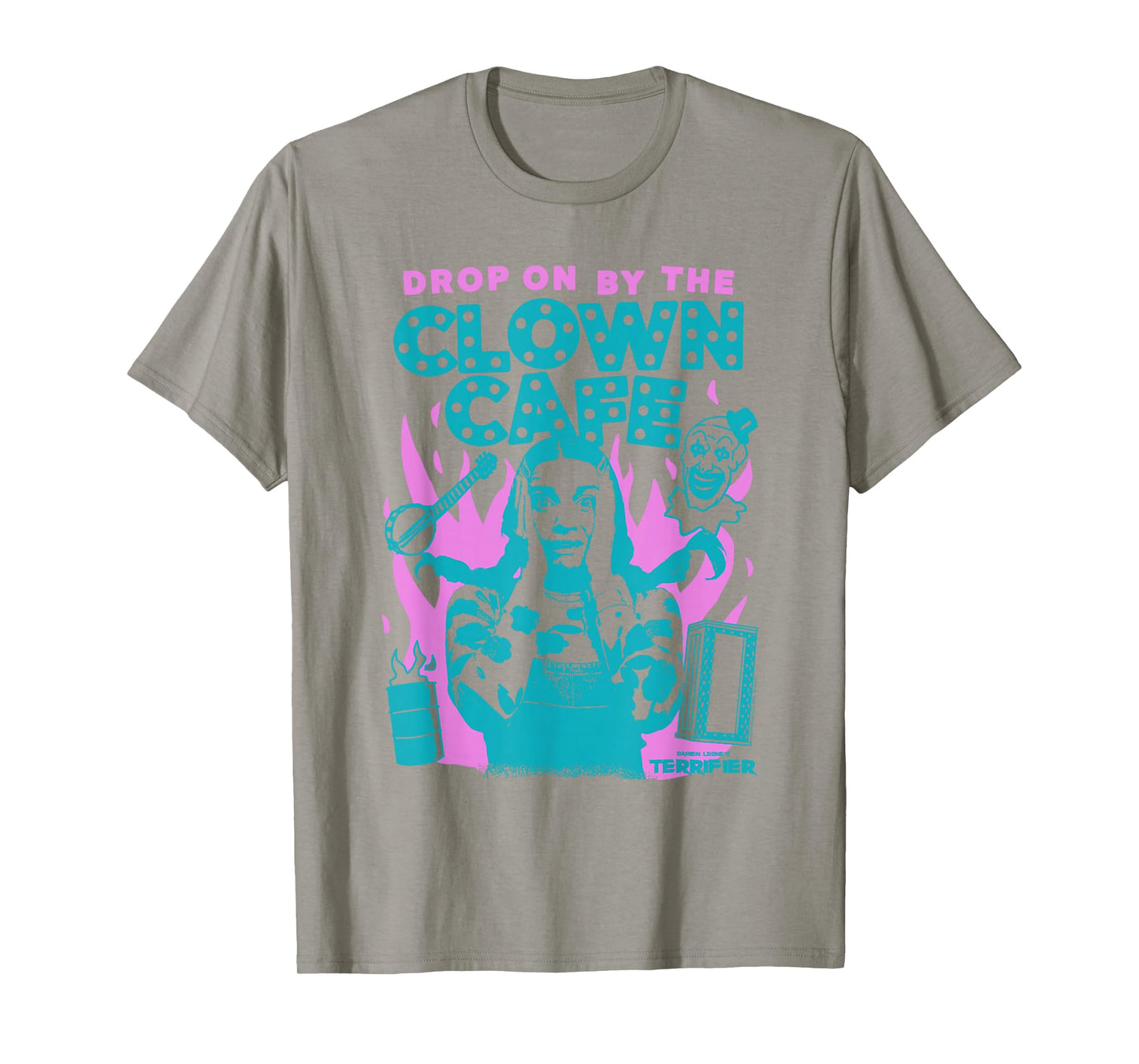 Terrifier Drop on by The Clown Cafe Pastel Horror Movie T-Shirt