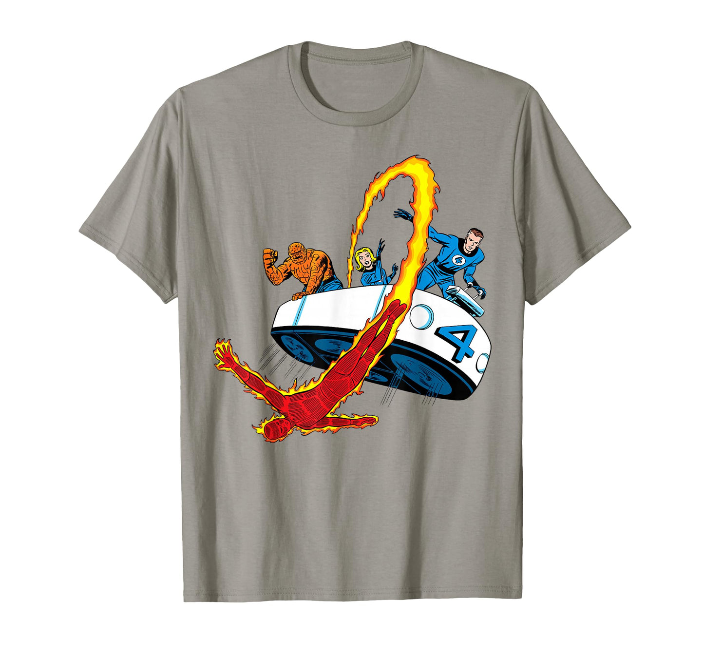 Marvel Fantastic Four Retro Fantasticar Team T-Shirt Small