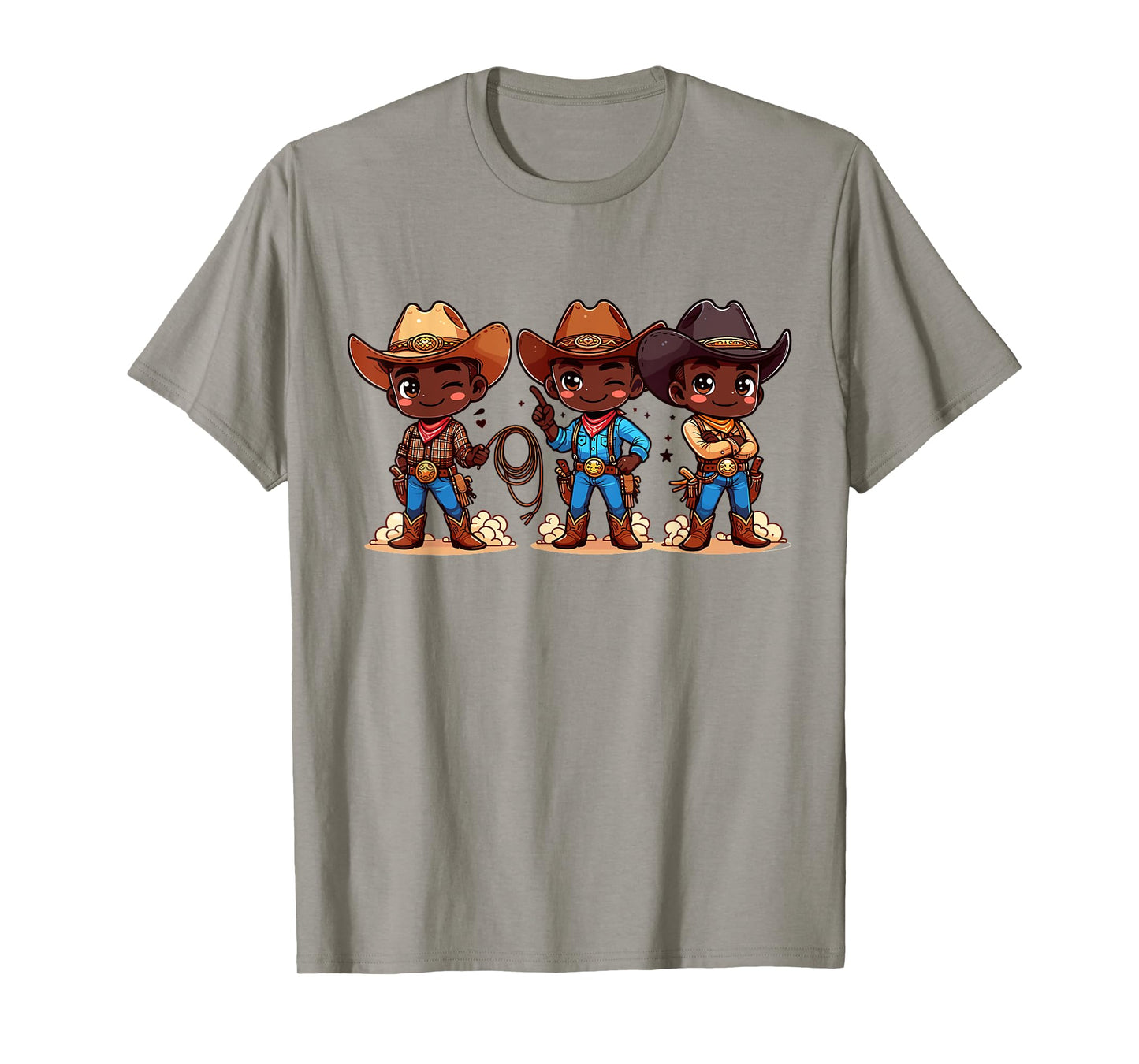 Black Cowboy Western Rodeo Melanin Black History Texas Kids T-Shirt