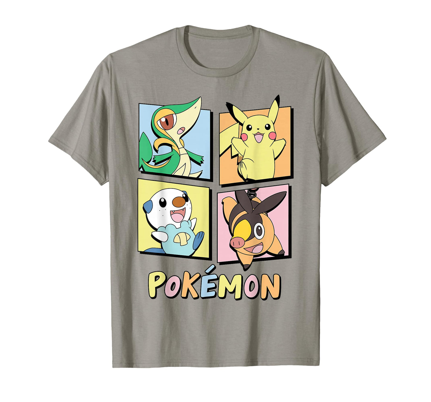 Pokémon - Pikachu Snivy Tepig Oshawott Gen V Starters Grid T-Shirt