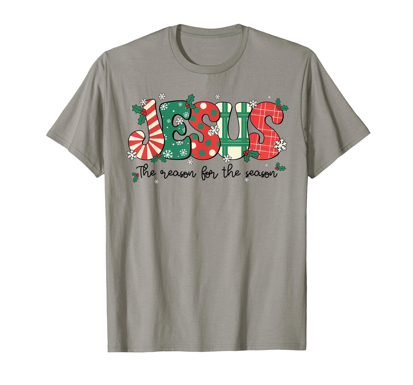 Jesus Is The Reason For The Season Christmas Xmas Candy Cane T-Shirt
