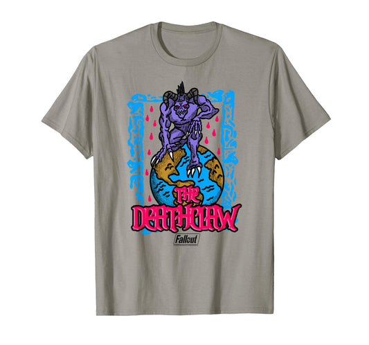 Fallout Video Game The Deathclaw Globe Illustration T-Shirt