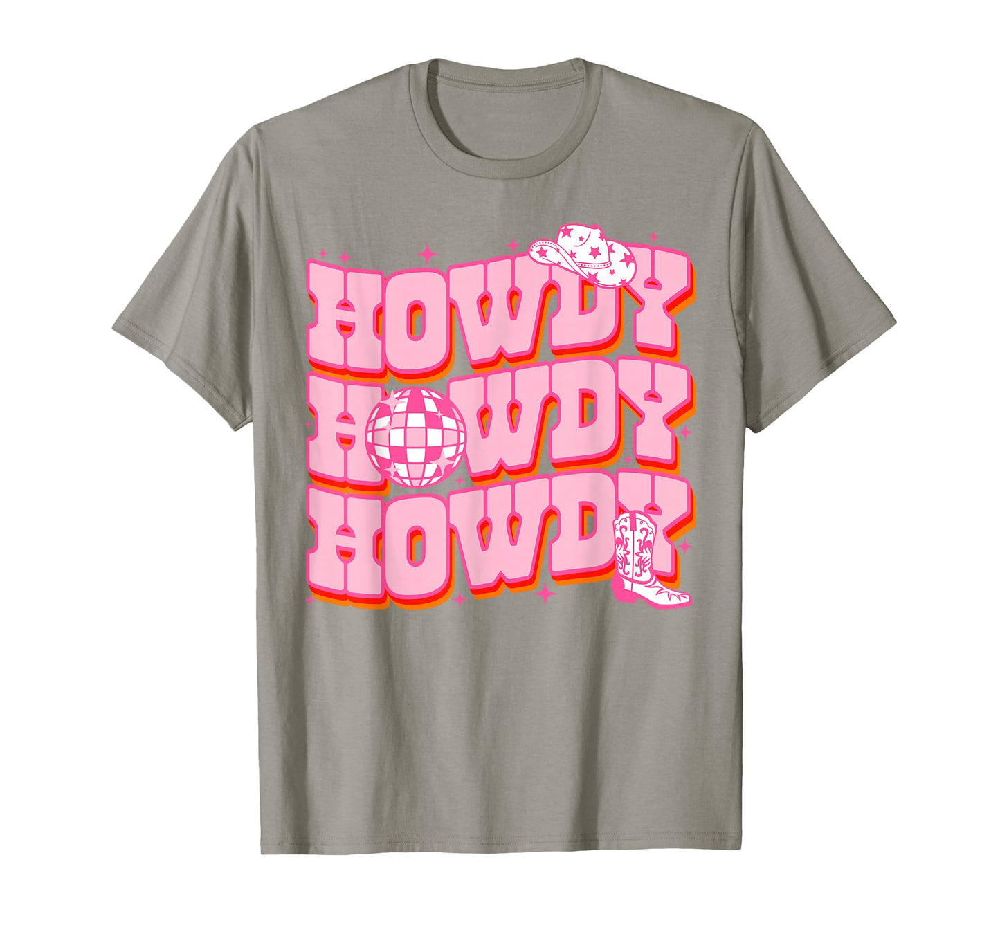 Howdy Southern Western Girl Country Rodeo Pink Cowgirl Disco T-Shirt