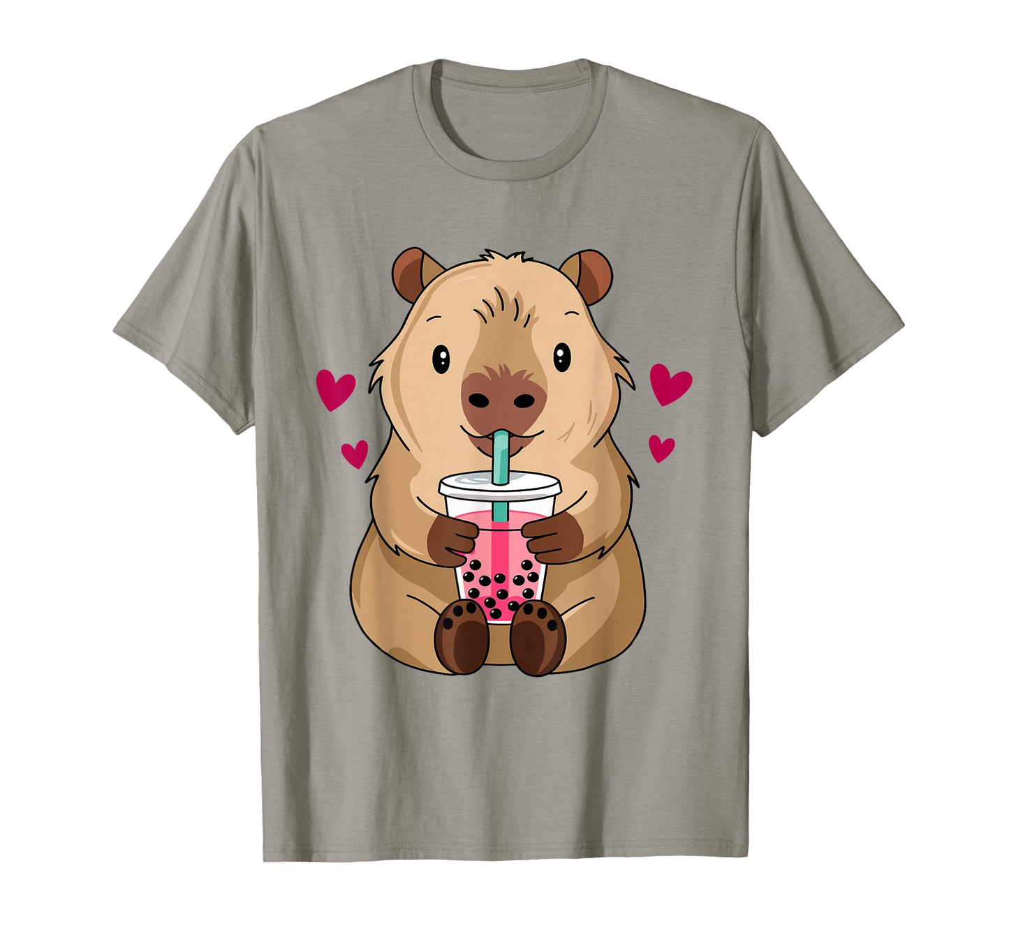 Cute Capybara Kawaii Anime Drinking Bubble Tea Lover Girls T-Shirt
