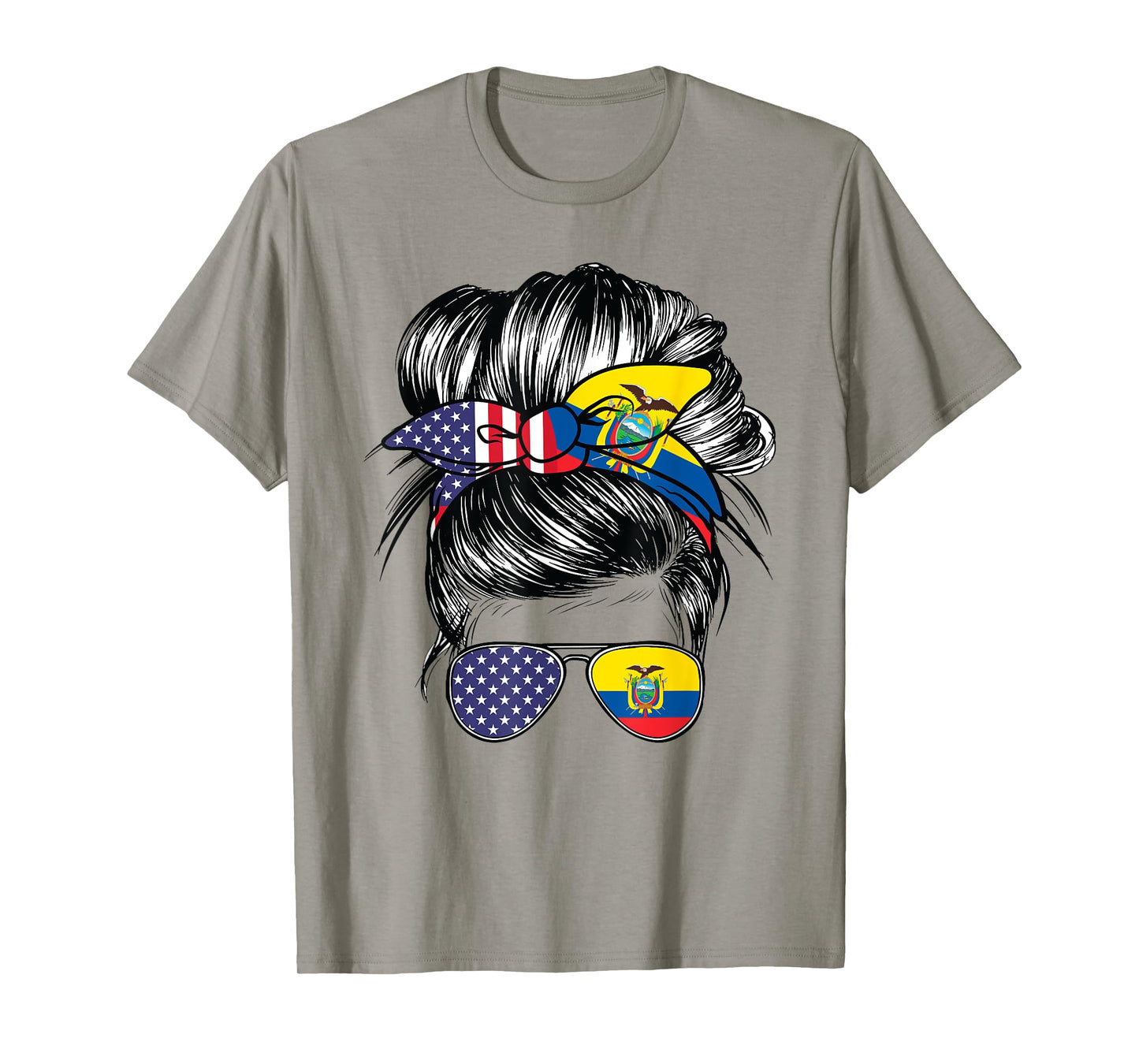 Ecuador Flag American Women Girl USA Heritage Ecuadorian T-Shirt