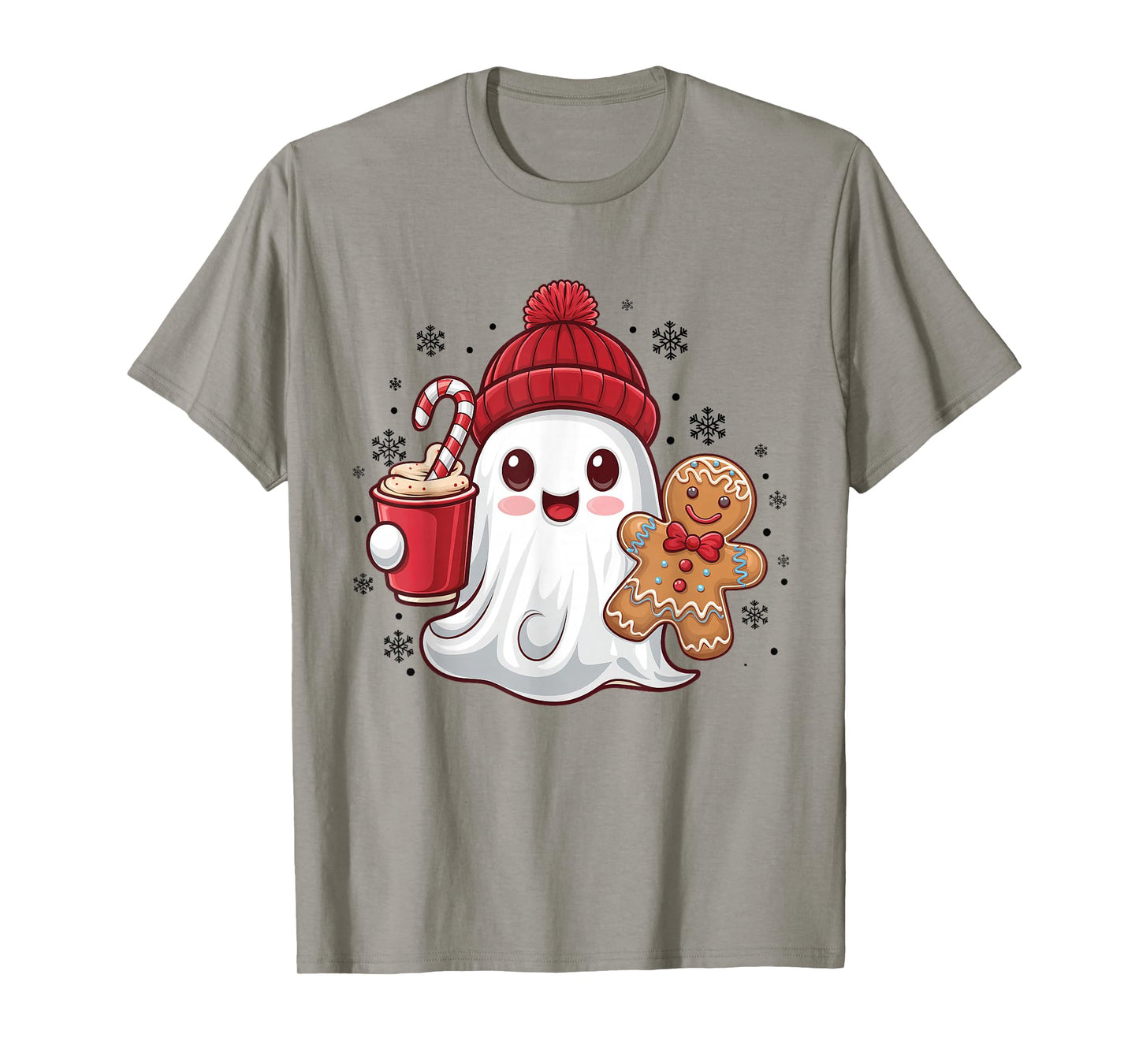 Cute Ghost Iced Coffee Christmas Funny Xmas Holiday T-Shirt