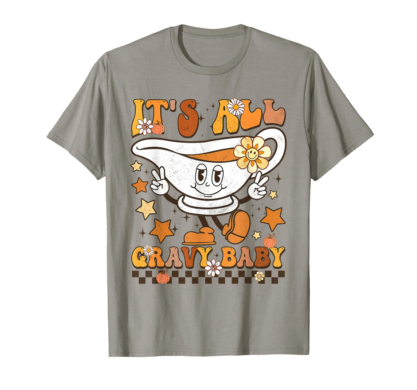 It’s All Gravy Baby Shirt Retro Groovy Happy Thanksgiving T-Shirt