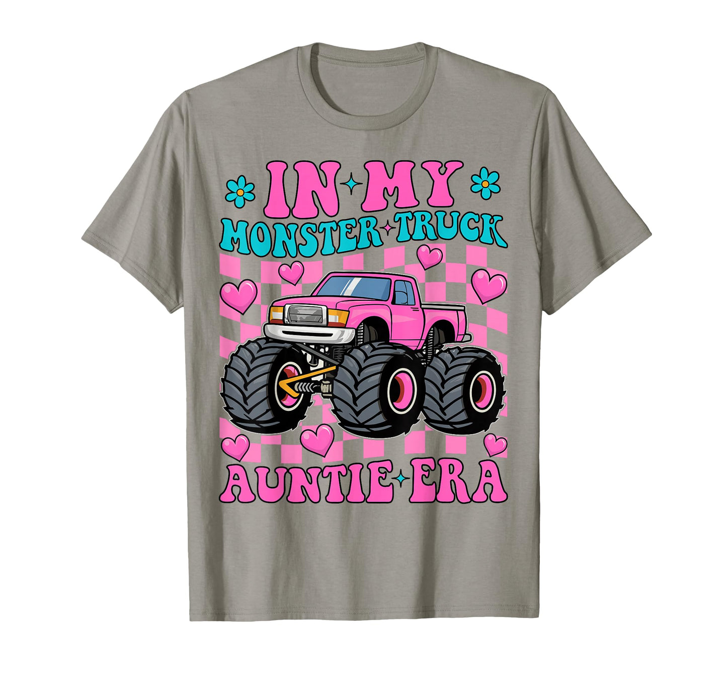 Groovy In My Monster Truck Auntie Era Monster Truck Aunt T-Shirt