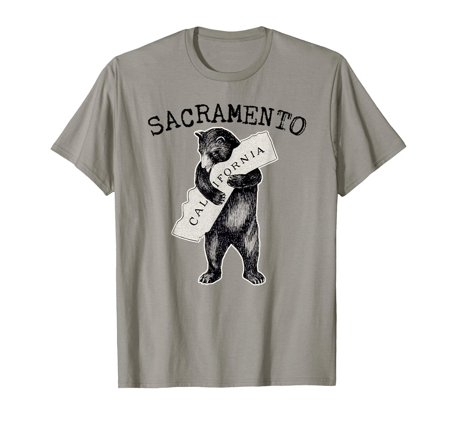 Sac Cali Bear Hug I Love California Grizzly Bear Sacramento T-Shirt