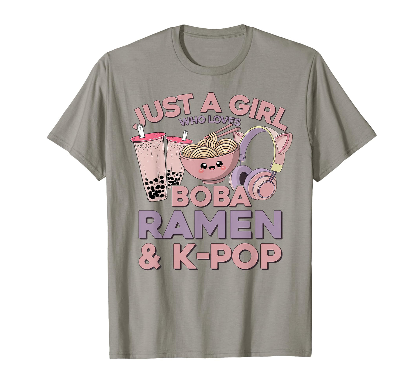 Ramen Kpop Just A Girl Who Loves Boba Ramen & K Pop Girl T-Shirt