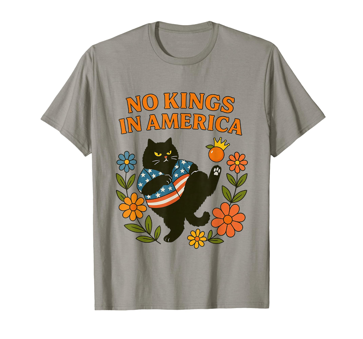 No Kings in America We The People Retro Boho Floral for Girl T-Shirt
