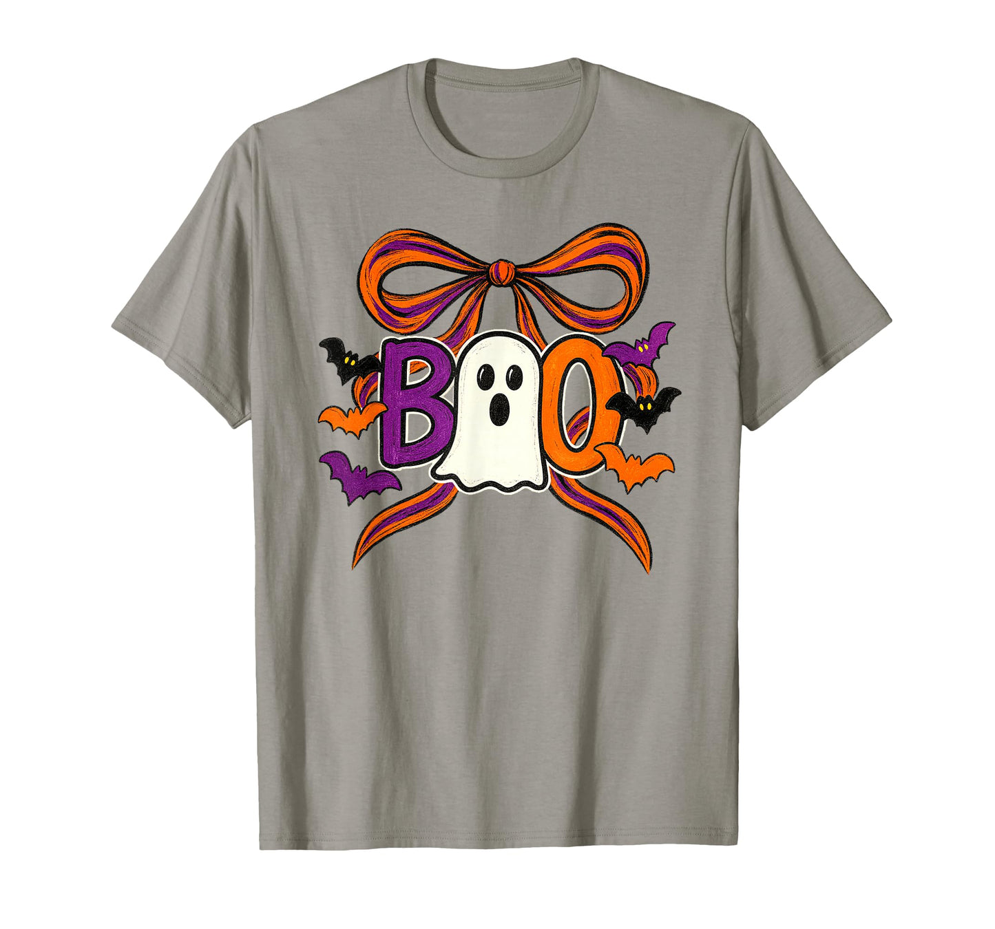 Coquette Boo Ghost Bow Cute Spooky Funny Halloween for Girl T-Shirt