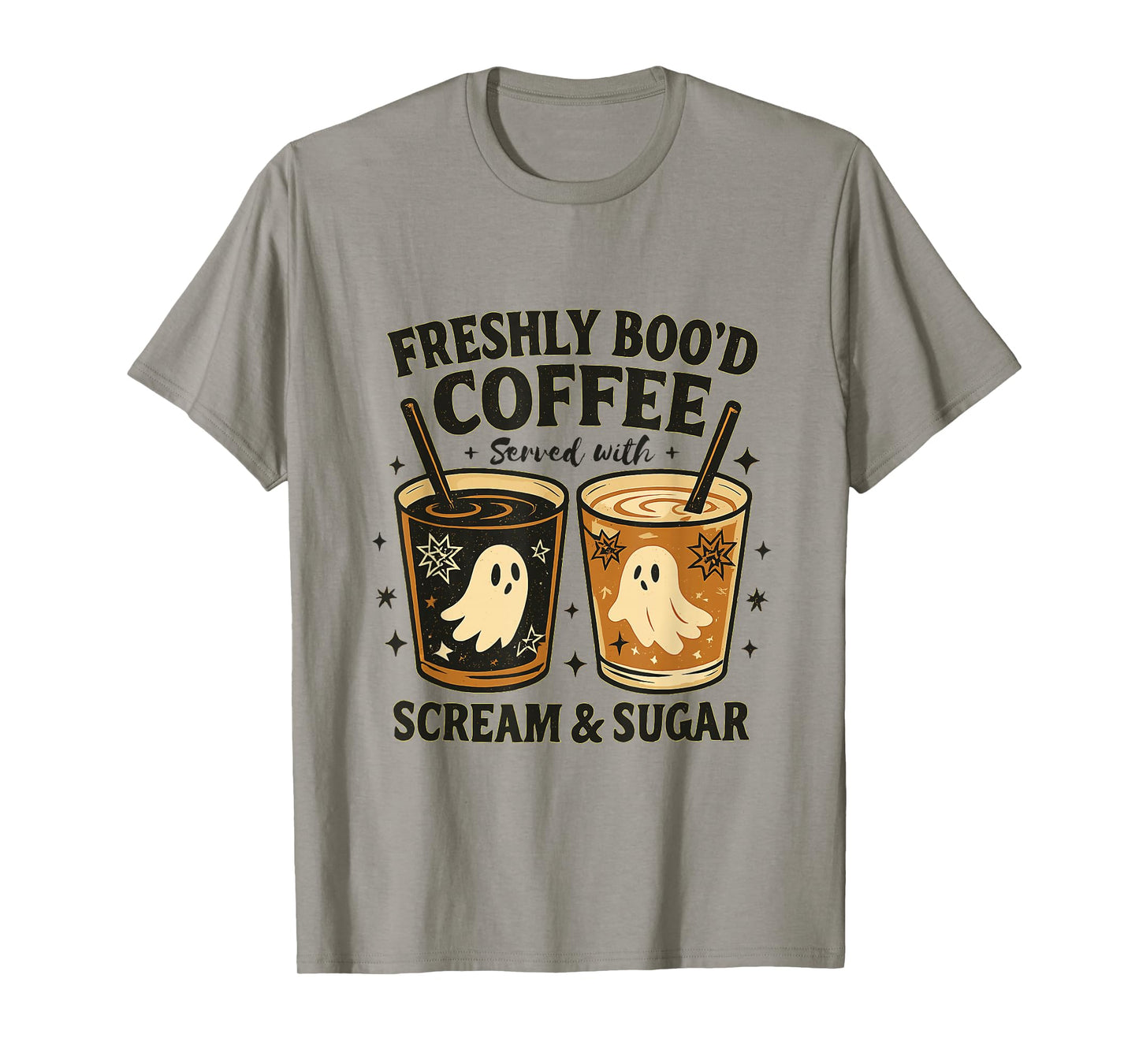 Freshly Boo’d Coffee Ghost Funny Halloween Iced Coffee T-Shirt