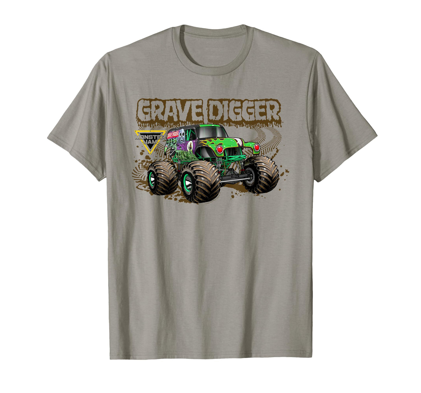 Monster Jam Muddy Tire Tracks Grave Digger Truck Motorsports T-Shirt