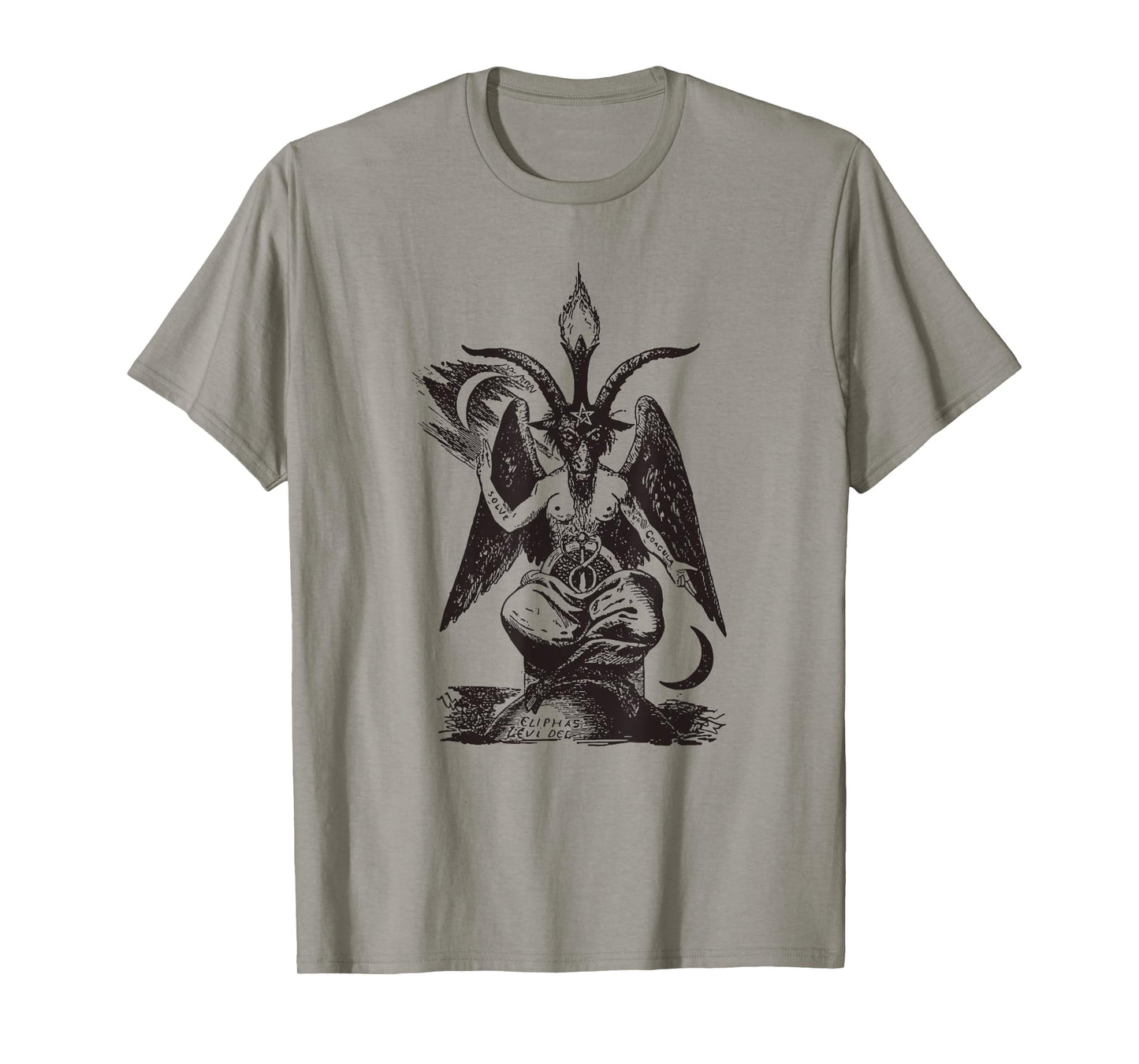 Baphomet Mystic Occult Goth Demon Satan Satanism Black White T-Shirt