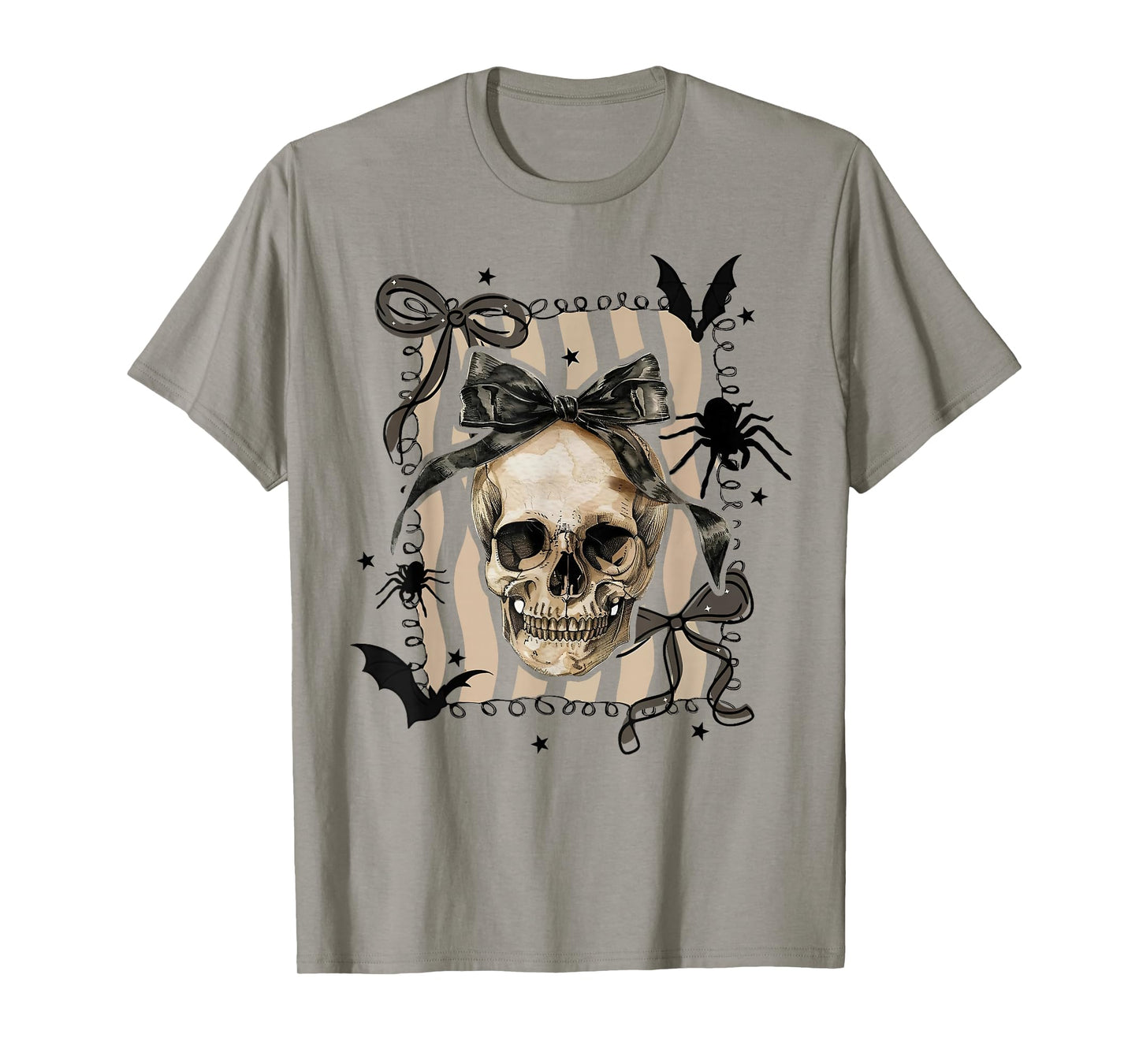 Coquette Bow Skull Spooky Season Halloween Trick Or Treat T-Shirt