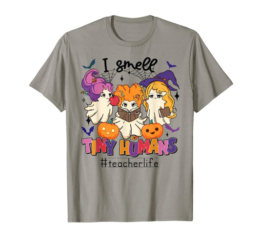 Halloween Teacher Smell a Tiny Human Ghost Spooky Season T-Shirt