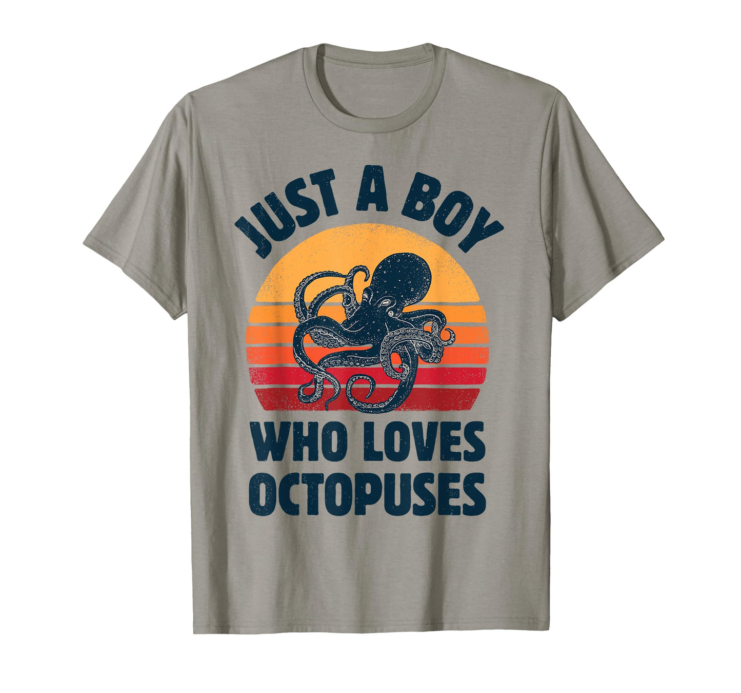 Octopus Just A Boy Who Loves Sea Animals Men Retro Vintage T-Shirt
