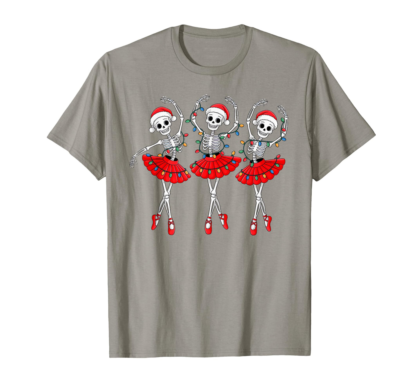 Skeleton Ballerina Ballet Dance Christmas Women Girls Kids T-Shirt
