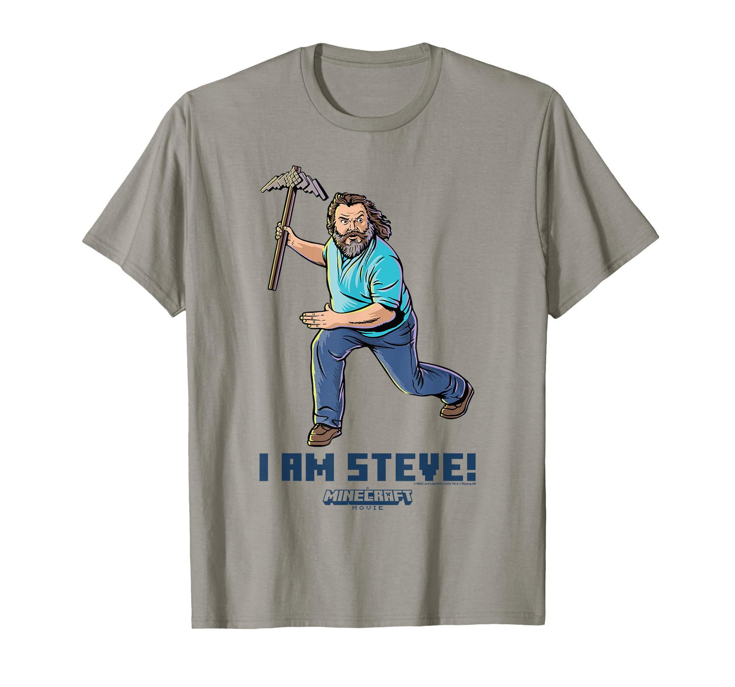 A Minecraft Movie I Am Steve Wielding Stone Pickaxe T-Shirt