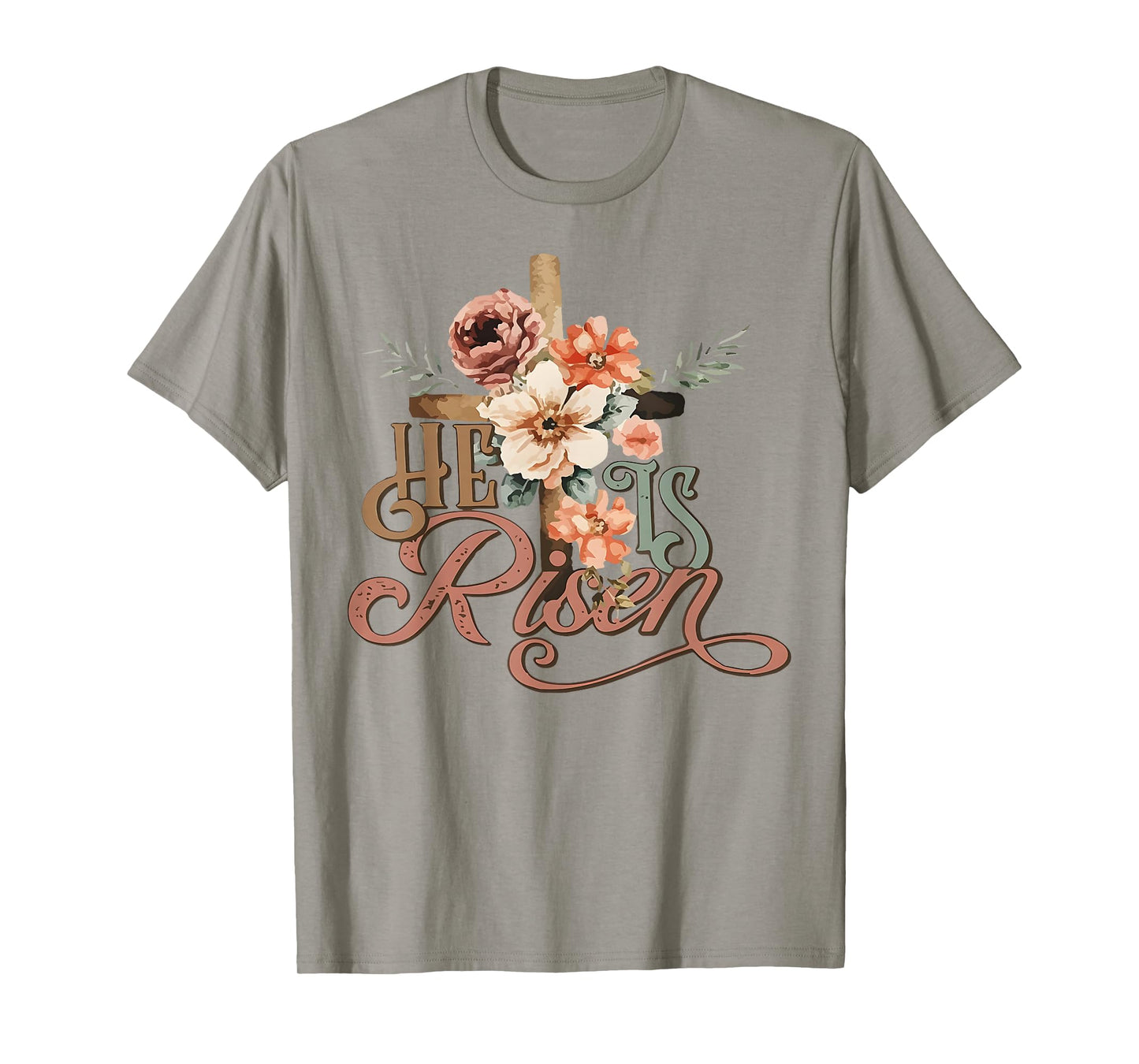 Retro Groovy He Is Risen Floral Jesus Easter Day Christians T-Shirt