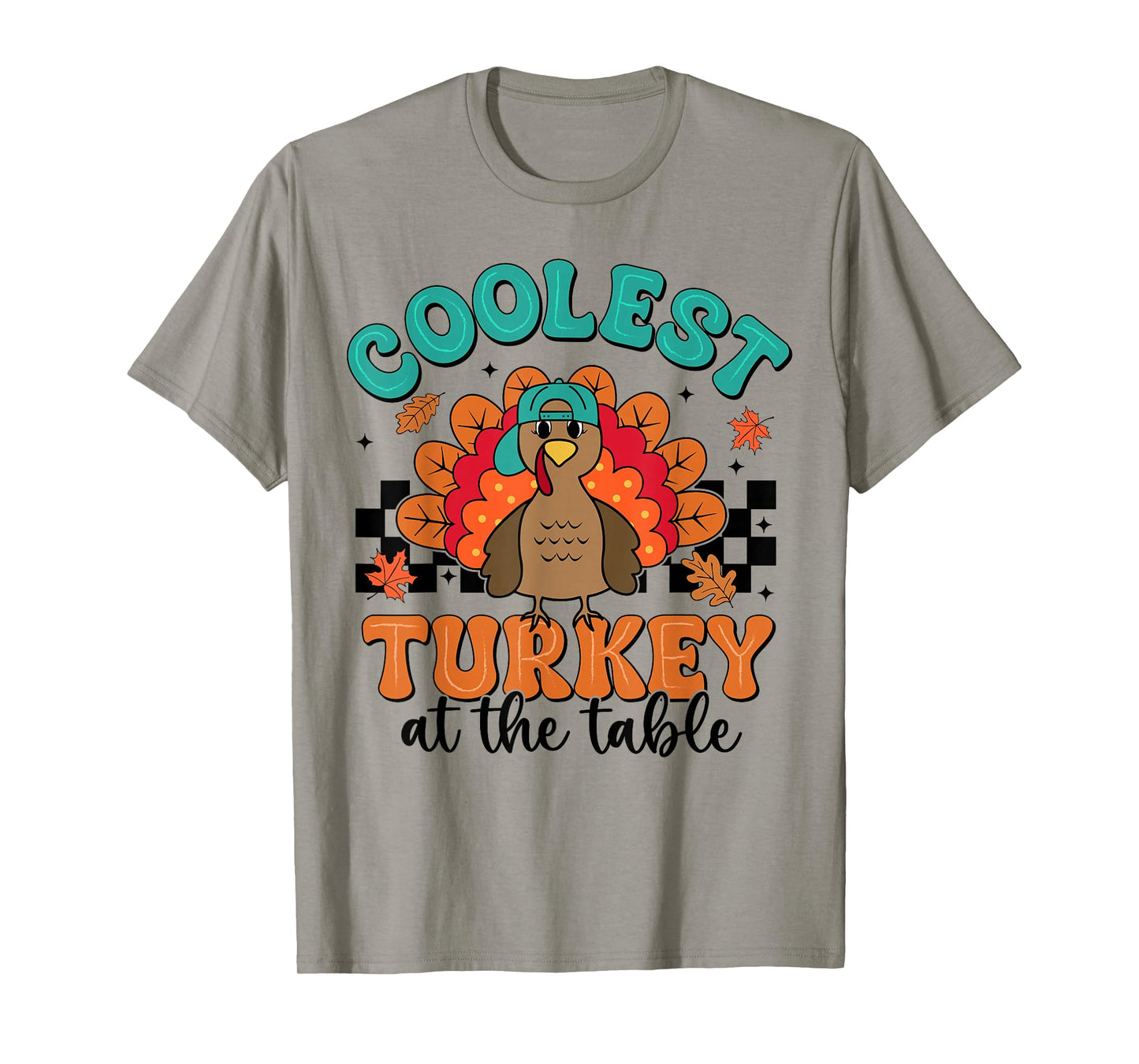 Coolest Turkey at The Table Thanksgiving Boys Kids Toddlers T-Shirt