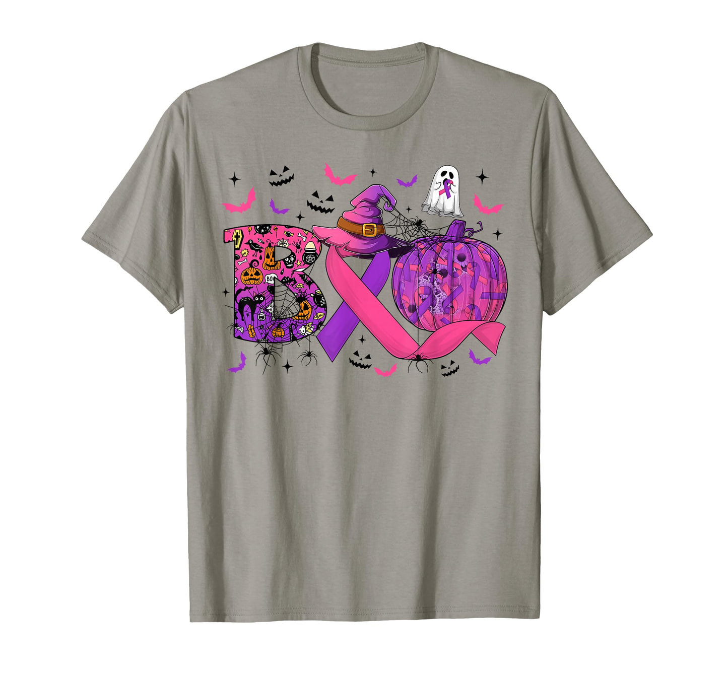 Boo Domestic Violence Breast Cancer Pink & Purple Ribbon T-Shirt
